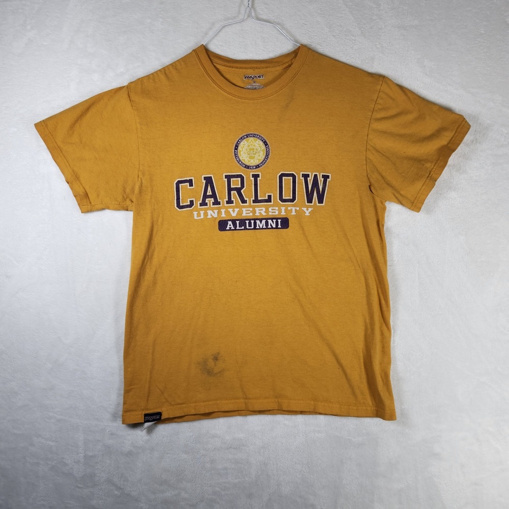 Carlow University Alumni JanSport T Shirt Mens Medium Gold College Tee‎
